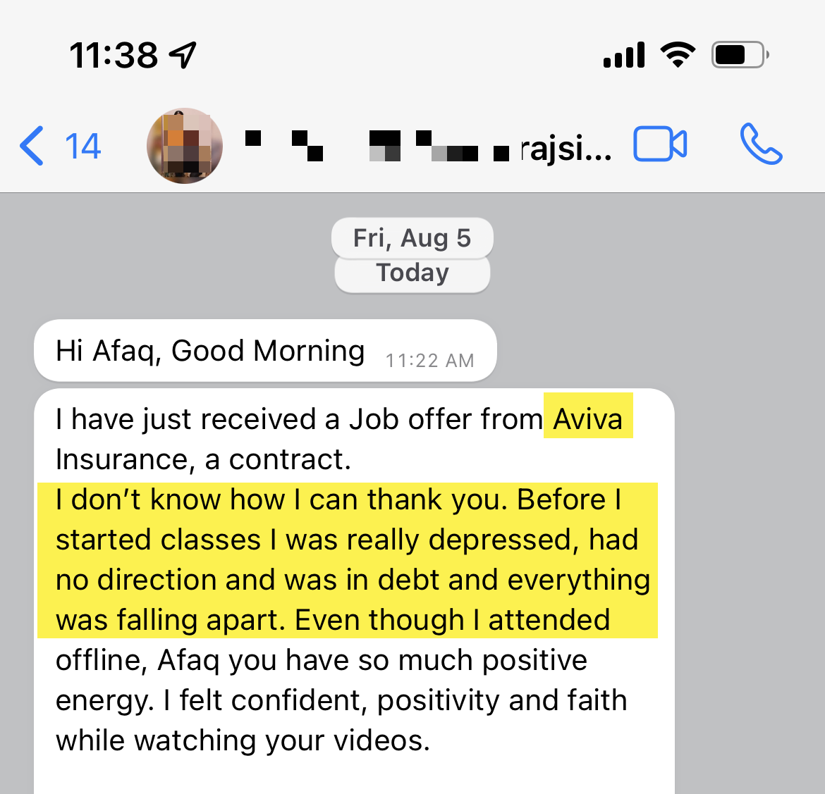 Contract BA at Aviva Insurance