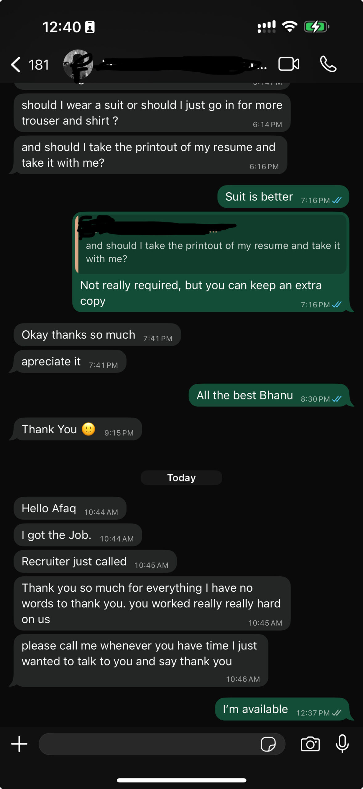 Got the job Bell recruiter called